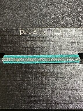 Teal Blue Prime Art & Jewel Swarovski Element Adjustable Bracelet